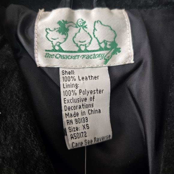 QUACKER FACTORY XS Black Leather Jacket Embroidered Biker Romantic Western NWT - Picture 10 of 14